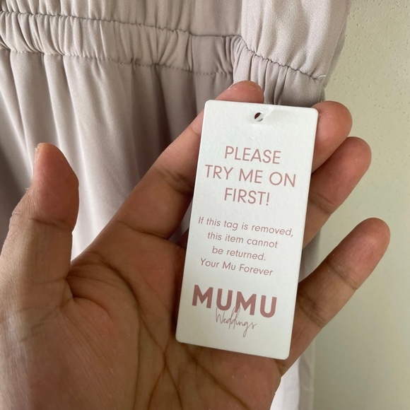 Show Me Your Mumu Emily Empire Maxi Dress Soft Beige NWT - Picture 8 of 10